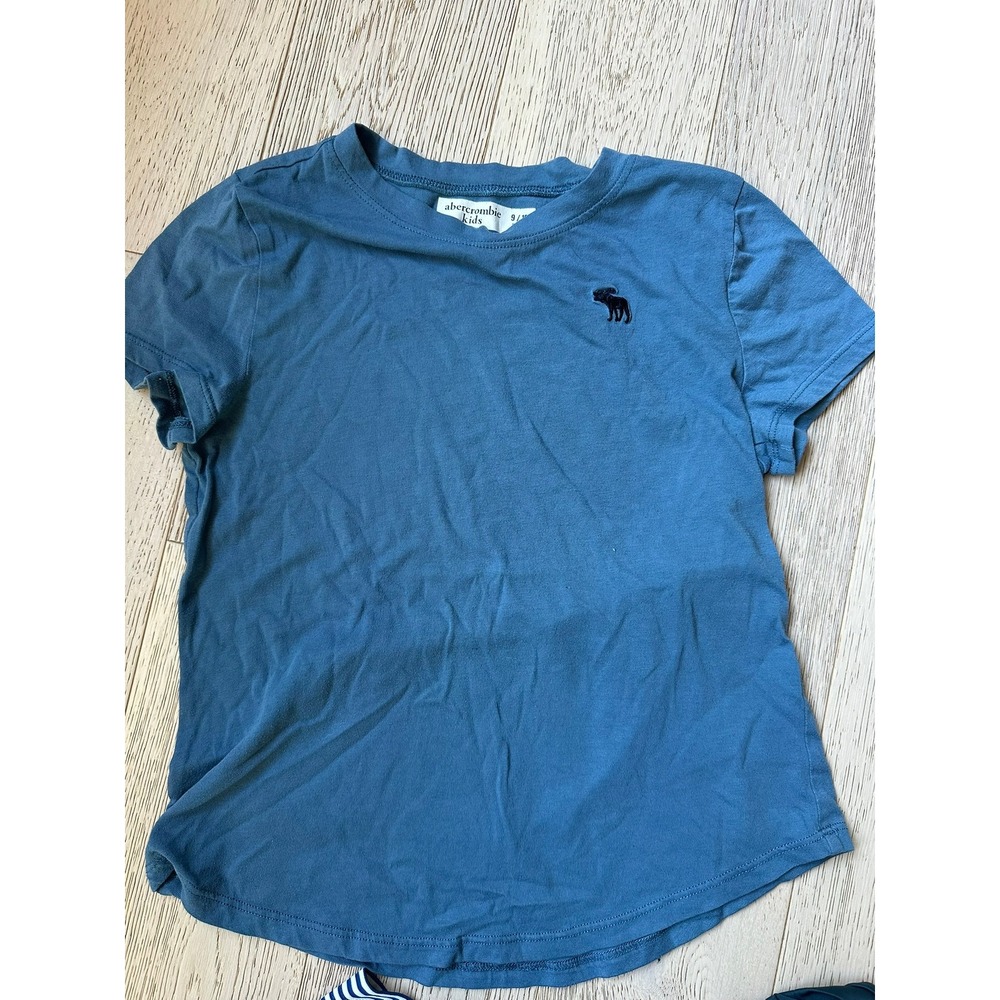 Abercrombie Kids Short Sleeve Blue Moose Logo T-Shirt Size 9/10